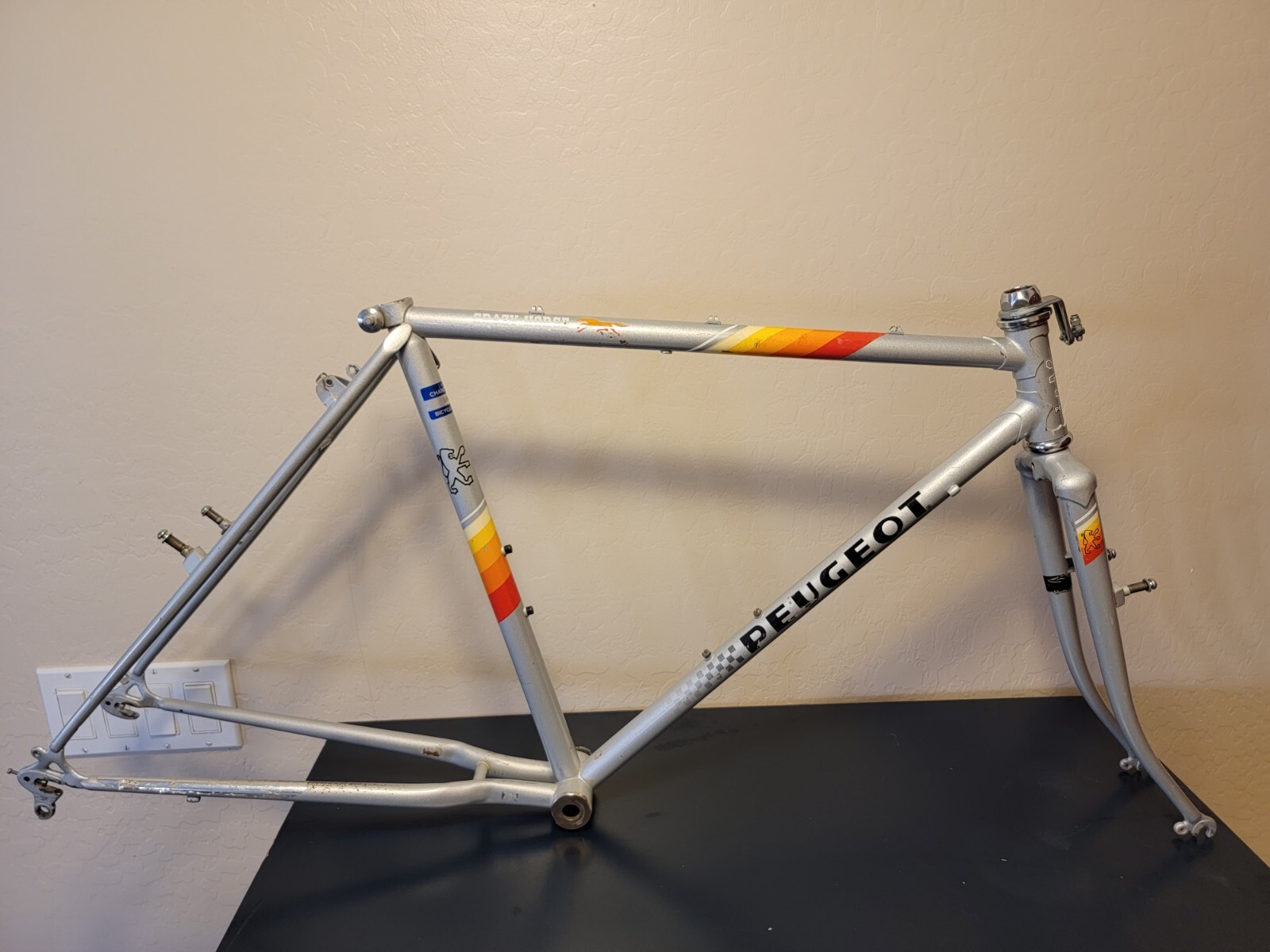 Vtg 1980's Mountain Bike Frame 1986 Peugeot Crazy Horse 50cm 19.5” Lugged Steel