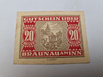 20 Heller 1920 excellent Condition Old BANKNOTE Austria  