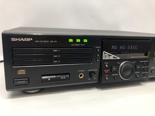 Sharp MD/CD Deck MD-R3- 120V, 60Hz, 20W- Powers On