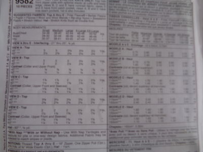 Sewing Pattern Lot 2 McCall's 9582 Sz 38, 40, 50, 52 Unisex Pullover Top & Hat