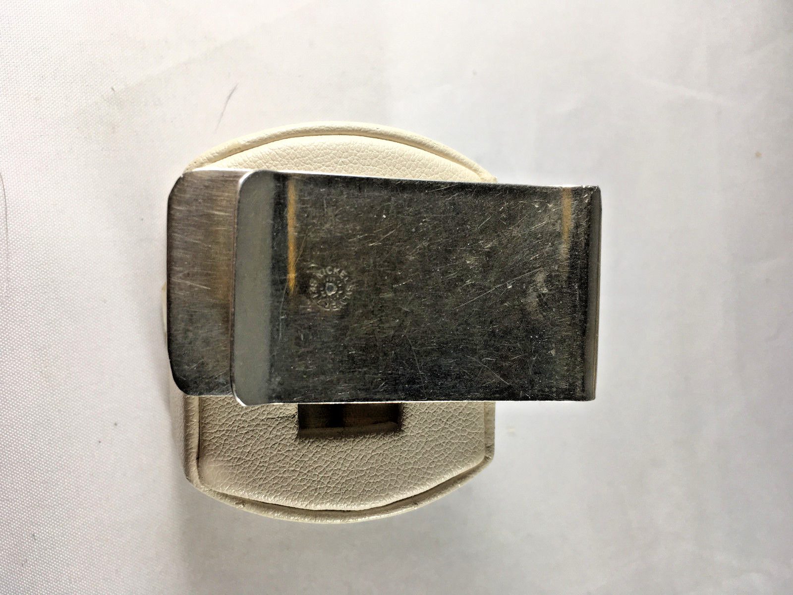 Vintage Nickel Silver Money Clip With Sterling Silver Ornate Design w/turquoise