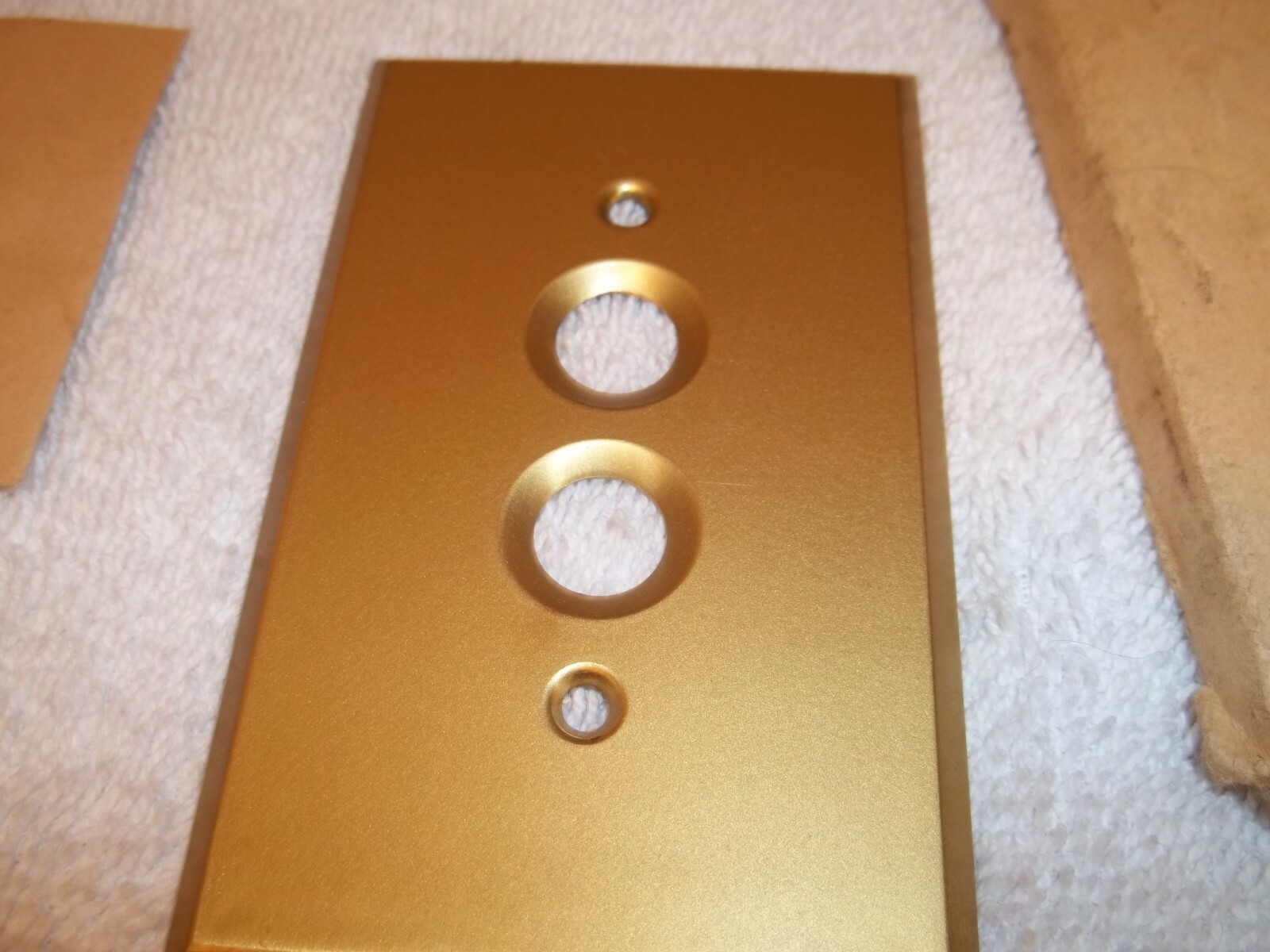 Vtg Antique Circa 1900 UNUSED IN PKG BRASS PUSH BUTTON LIGHT SWITCH PLATE COVER