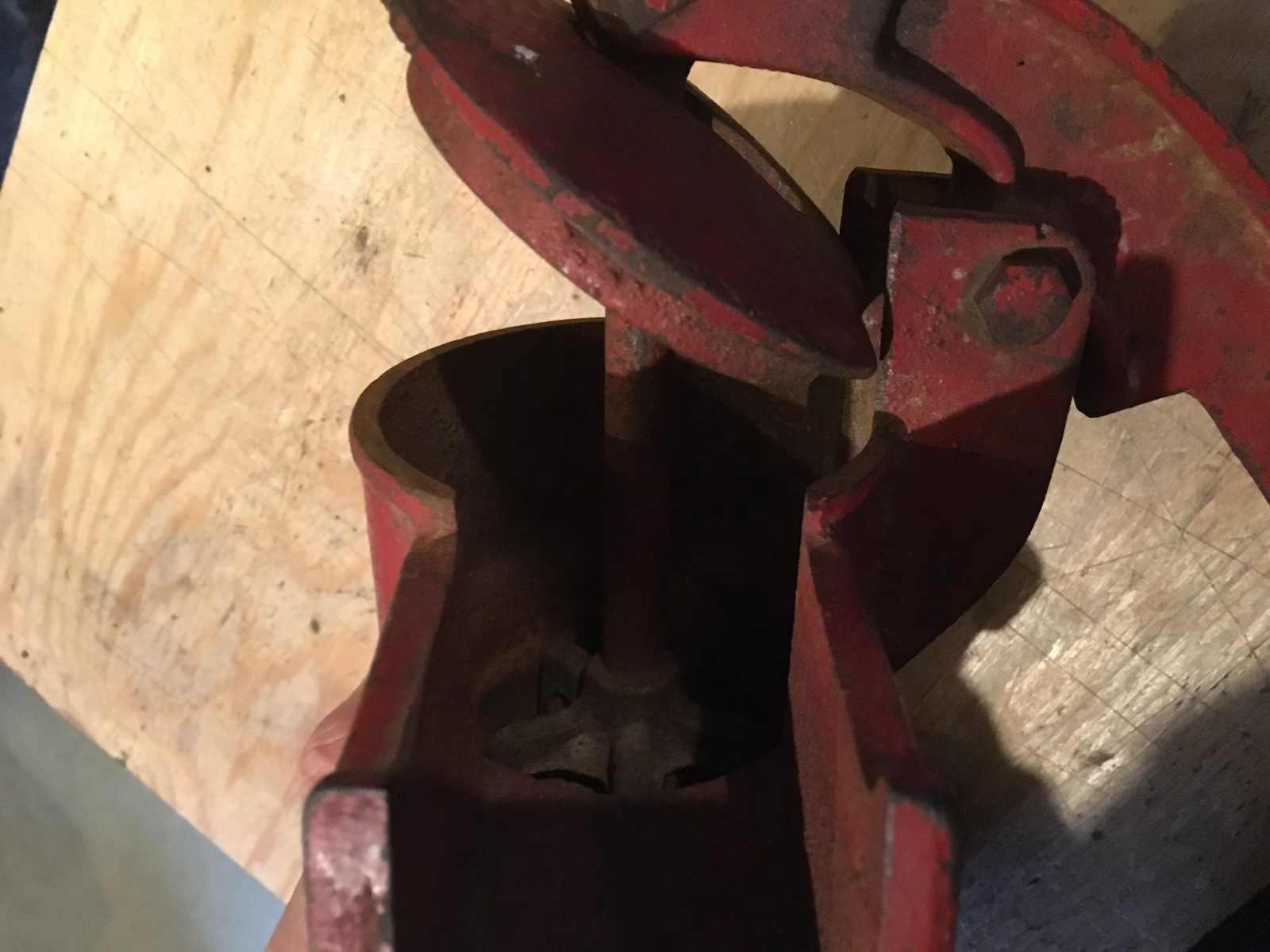 Old Hand Cast Iron Pump Red   1 1/2