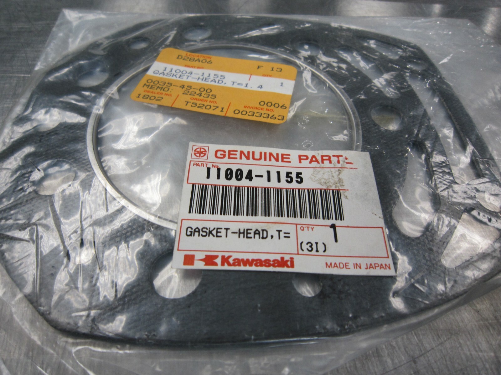 +の内容 Kawasaki Head Gasket Fits KX500-B 1985-1985 1.4mm Thick P/N