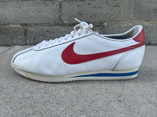 Vintage 80s 1982 Nike Cortez Forrest Gump Shoe Red White Blue 820406 PYI Sz 15
