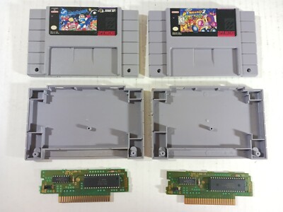 Super Bomberman 1 & 2 Authentic Lot Super Nintendo SNES Tested Bomber Man