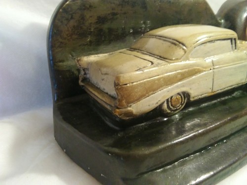 Vintage Copyright 1980 F & R Ceramic 1957 Chevrolet Lanshire Clock
