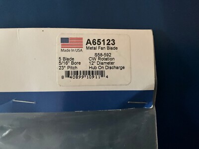 Packard A65123  12  Fan  Blade  CW  5/16  Bore 23 ° Pitch Blade