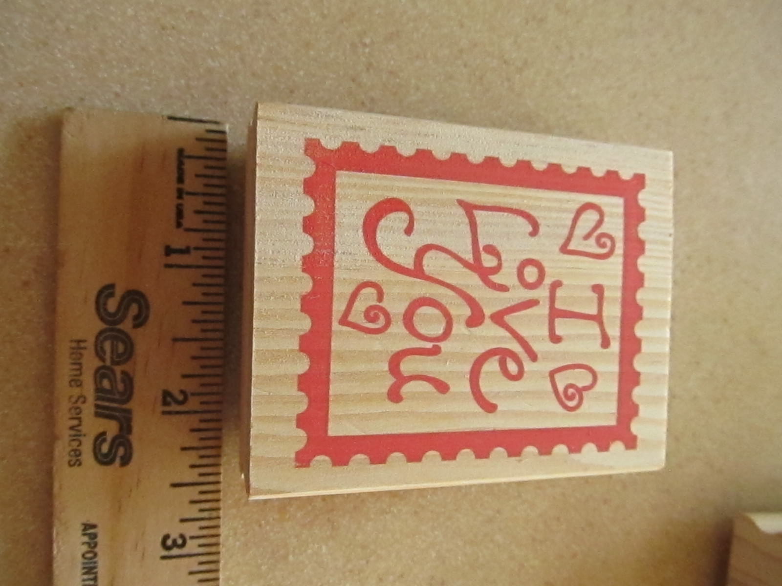 LOT 3 stamps  Heart Valentine Love    Wood Rubber   NEW