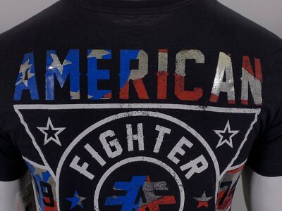 AMERICAN FIGHTER Men's T-Shirt SILVER LAKE PATRIOT Athletic Biker MMA S-4XL