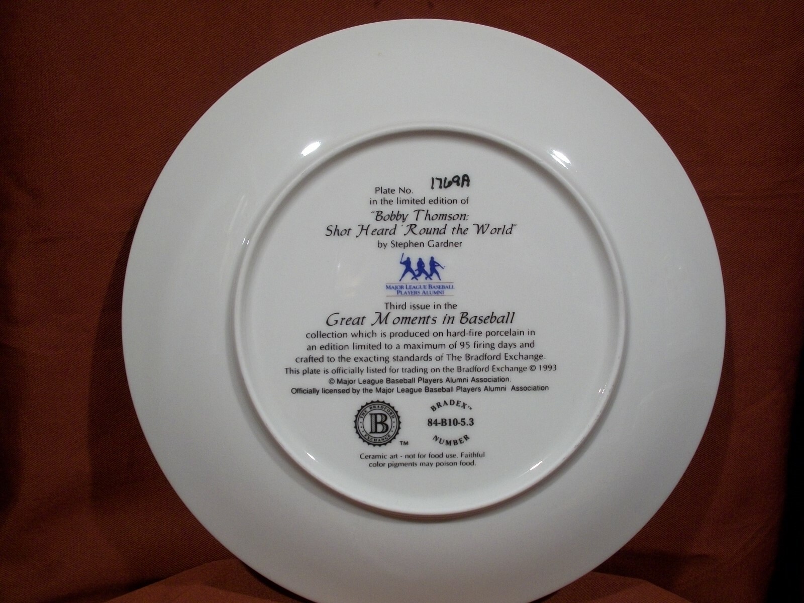 Bradford Exchange Baseball Plate  Bobby Thompson