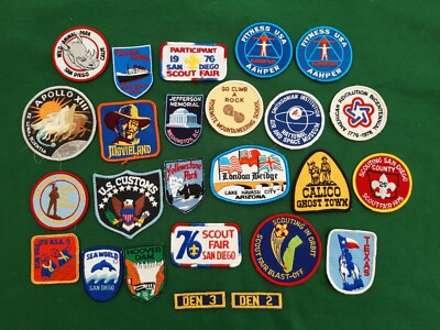 LOOK INSIDE  25 Vintage US Patches San Diego, Scouts, Space, Attractions Etc