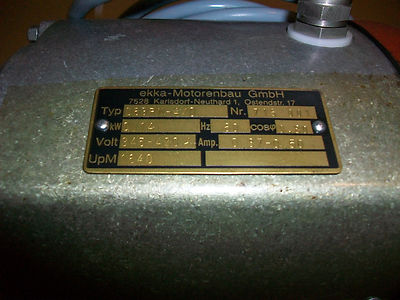 Ekka-Motorenbau Vacuum Pump Motor D63RN-4/0  345-420VAC    NEW