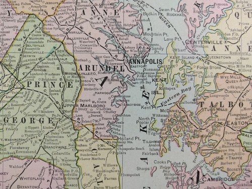 Vintage 1901 MARYLAND DELAWARE Map 22