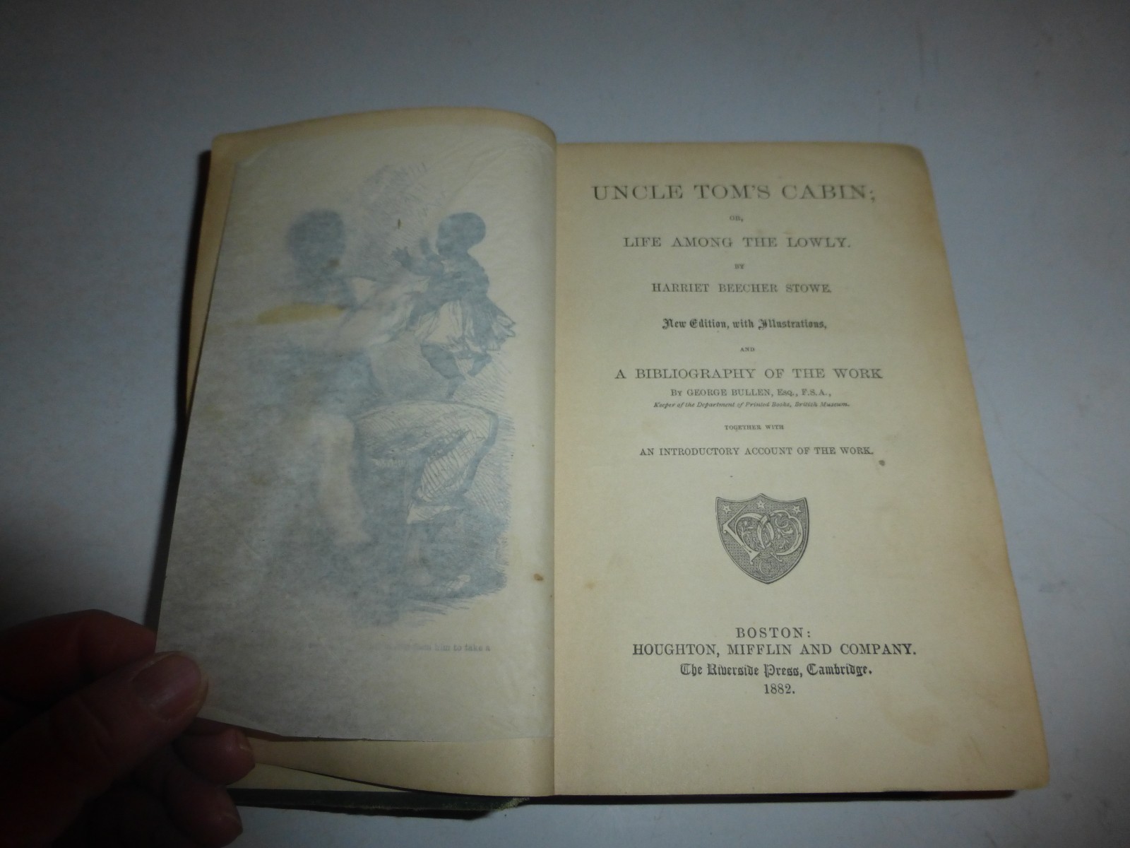 Stowe, Harriet Beecher Uncle Tom's Cabin Or Life Among the Lowly,HB 1882 B257