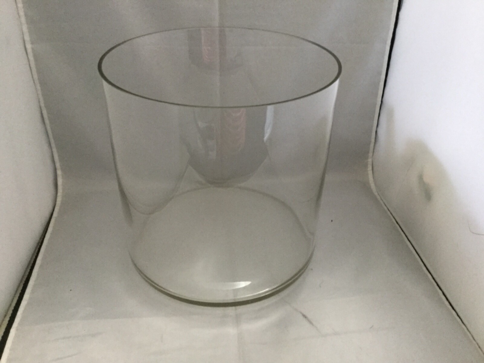Large glass bowl, 9 1/2” tall, mouth 8 1/2” wide, weighs 5lbs