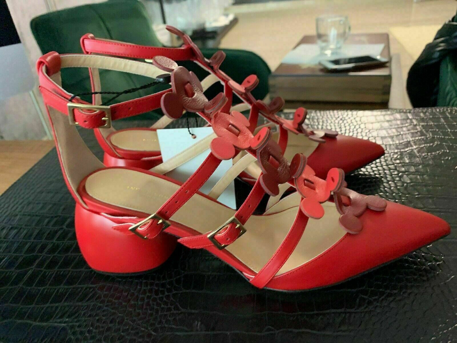 ANYA HINDMARCH ANYA HINDMARCH CAGE SANDAL POINTY APEX PUMP SANDALEN MULES FLATS SHOES SCHUHE 37