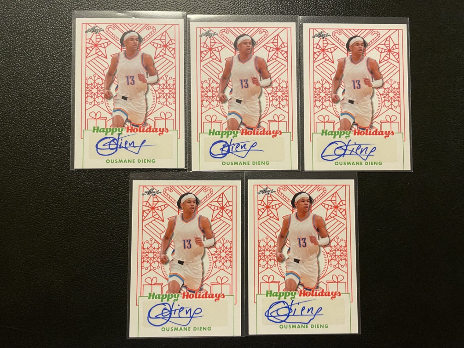 2023 Leaf Happy Holidays Ousmane Dieng Auto Autograph RC Rookie Lot Of 5 #28