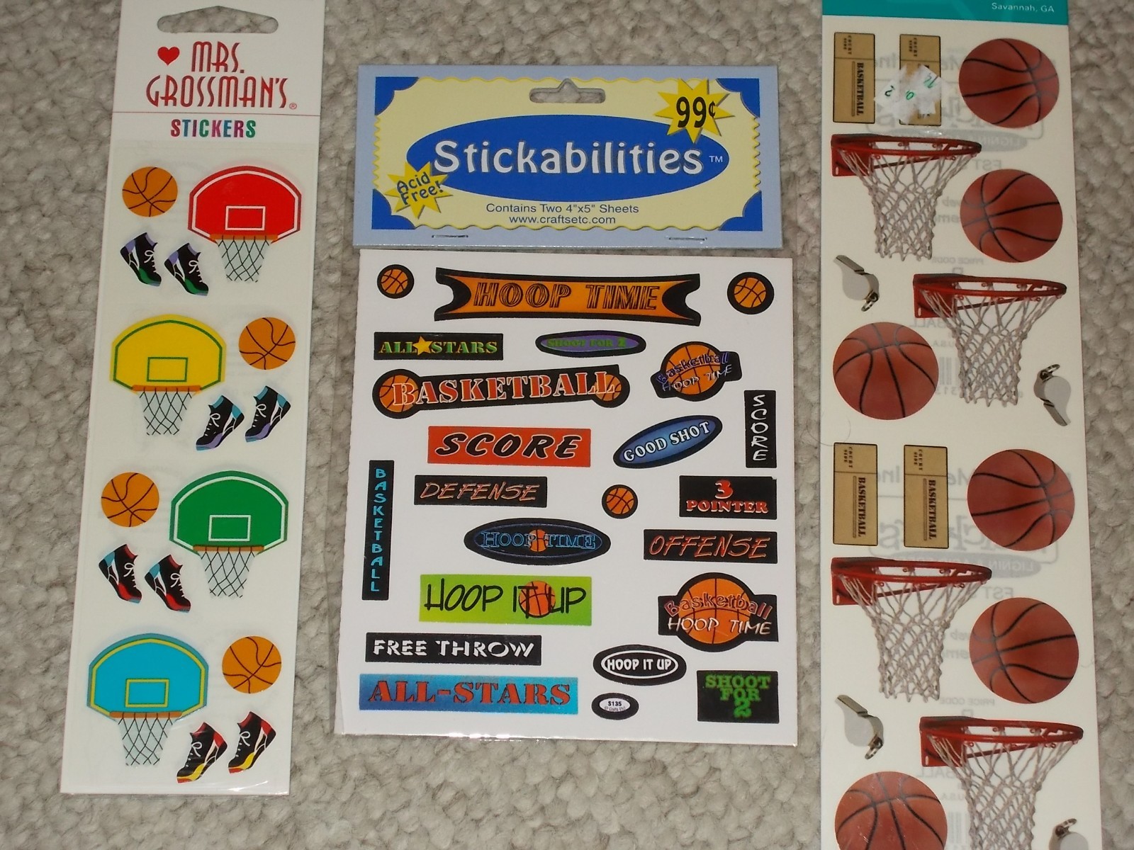 Sports Basketball Hoop Whistle Shoes Scrapbooking Stickers