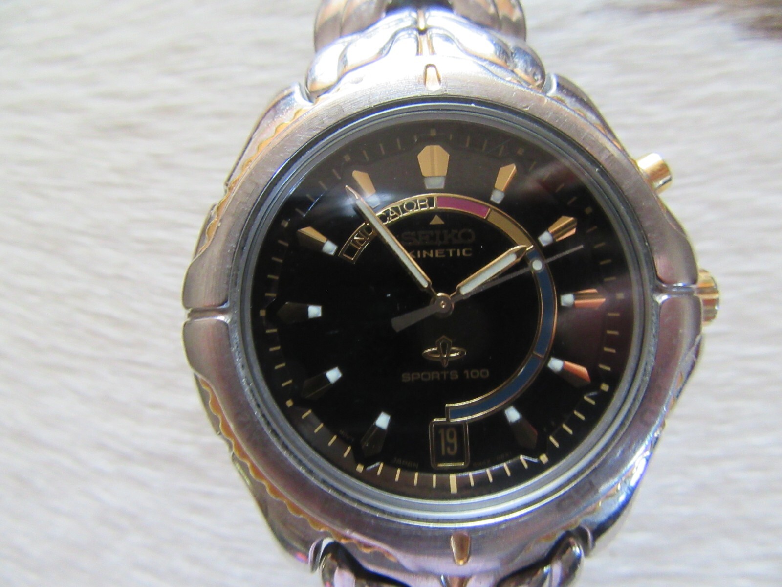 CL/SEIKO KINETIC WATCH/MEN'S/SILVER & GOLD TONE/WORKS! | eBay