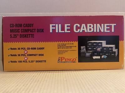 PENGO FILE CABINET CD-ROM CADDY, MUSIC COMPACT DISK, 5.25'' DISKETTE