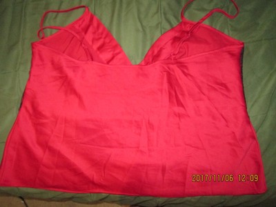 Gilligan & O'Malley Ladies's cami-sz XL-NWOT-red satiny w/ overlay of lace