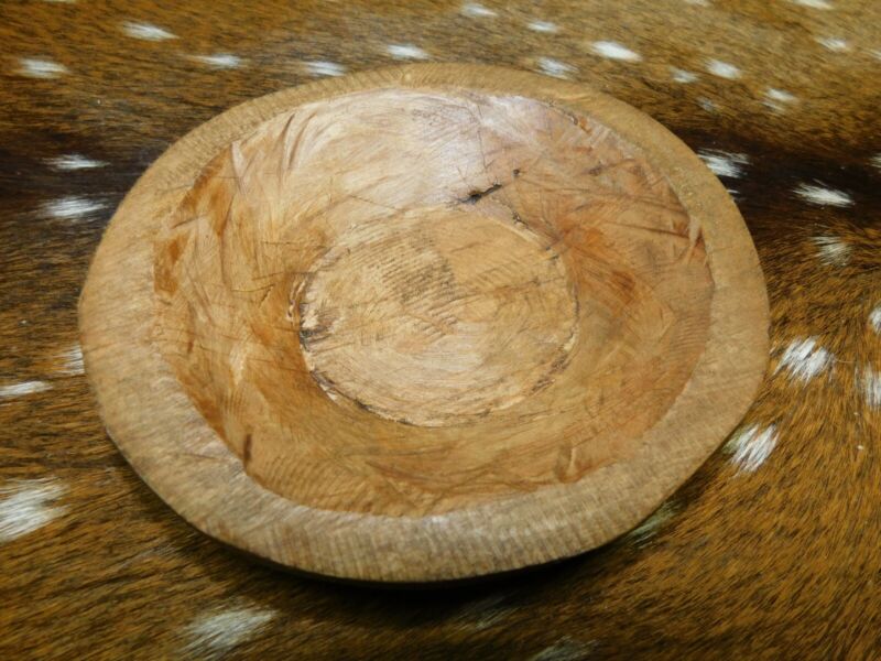 * Carved Wooden Dough Bowl Primitive Wood Trencher Tray Rustic Home Decor  5-7