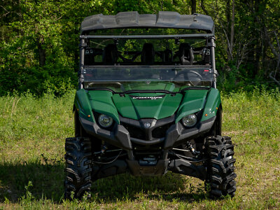 SuperATV Heavy Duty Scratch Resistant Flip Windshield for Yamaha Viking / VI