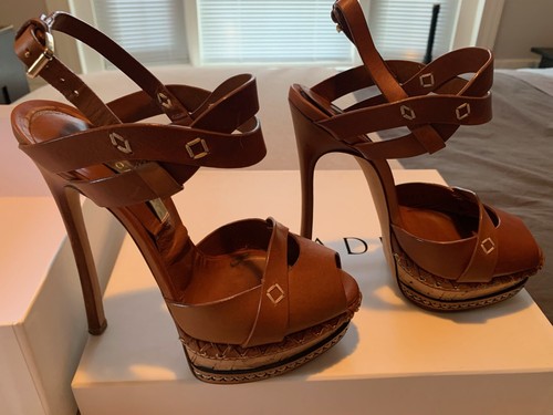 Casadei Brown Cork Platform Sandal Size 36 $400 | eBay