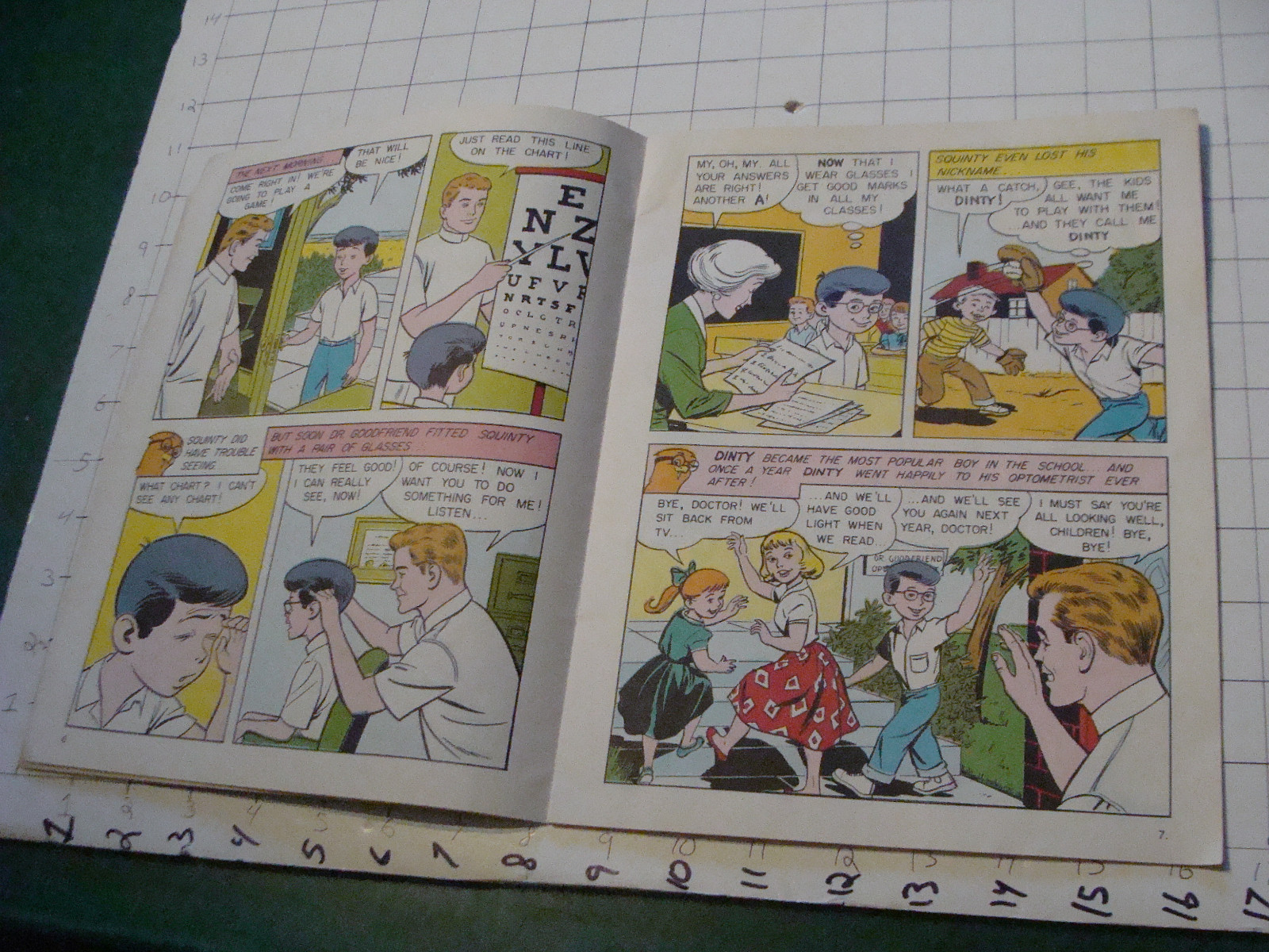 vintage DEWEY C. WELL and his pals, by Marty Wolfson, comic partially used