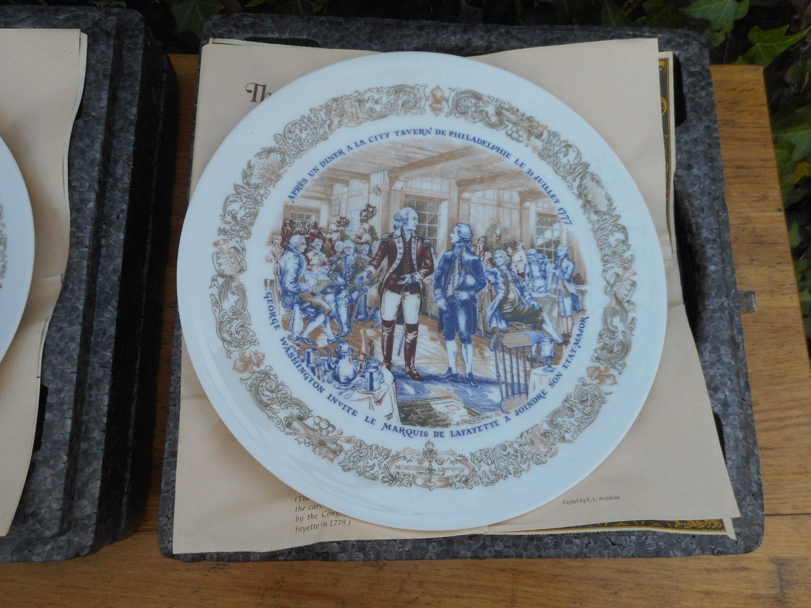Complete Set 7 Lafayette Legacy Collection Plates D'Arceau Limoges w/ COA