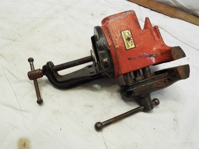 Vintage Mohawk 2-1/2'' Bench Vise Clamp Tool Hobby Jaw Swivel Base Shelburne