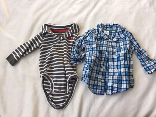 3-6 6 month baby boy Shirt lot- Carters, Osh Kosh, H&M, Button up Shirts