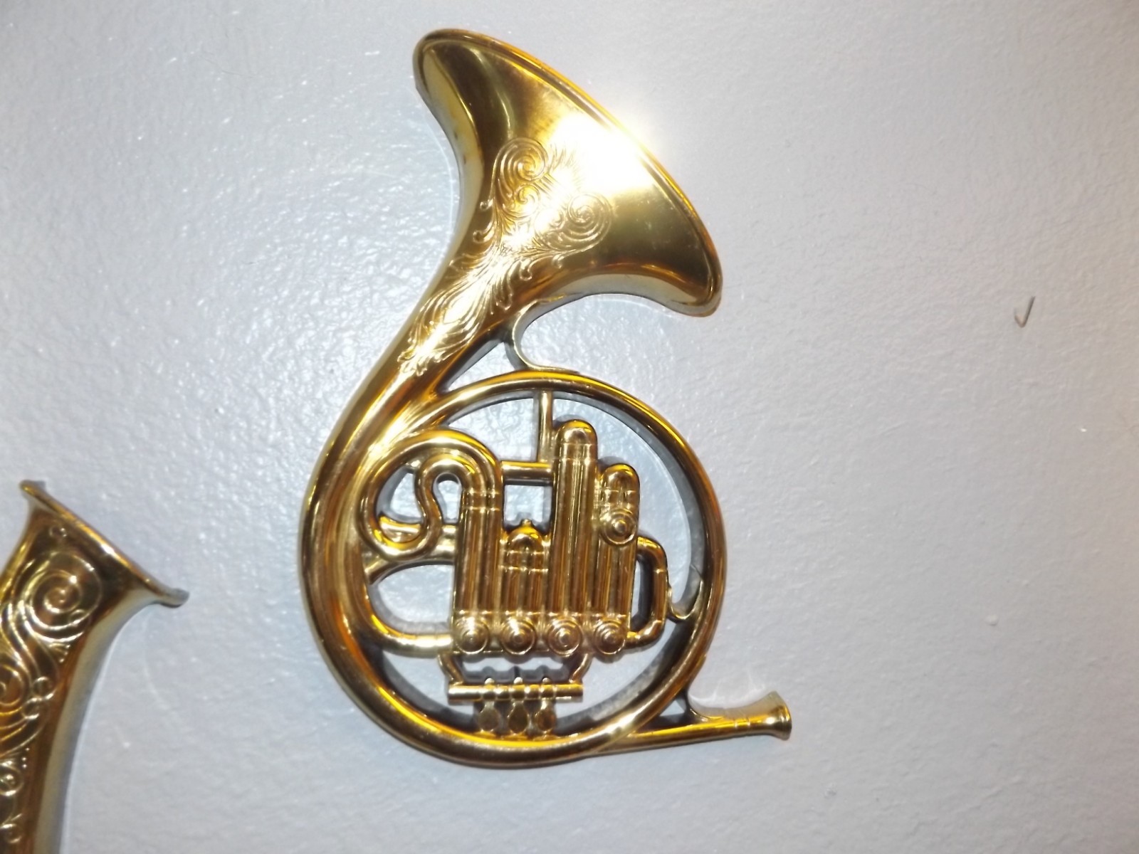 3 Vintage Sycoro MUSICAL INSTRUMENTS Wall Hanging Decor SAX TRUMPET FRENCH HORN