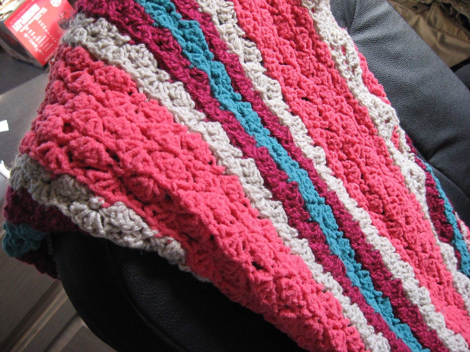 Handmade Small Shell Stitch Crochet Afghan 35