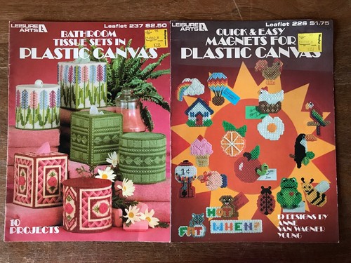 Lot 27 Leisure Arts Crochet Plastic Canvas Pattern Leaflets Magazines 1974-1989