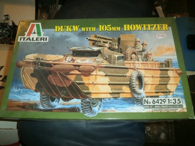 Tamiya Italeri 6429 1/35 DUKW 105mm howitzer Model Car FLAMES