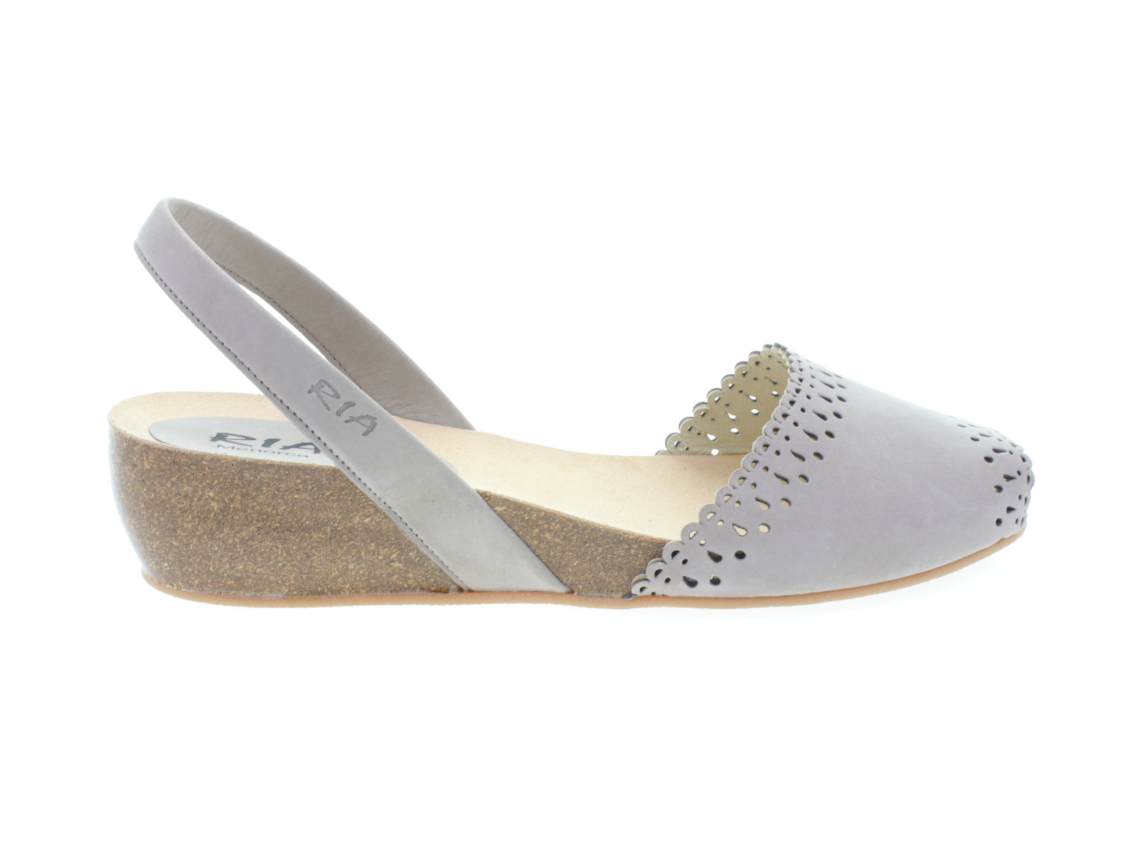 Ria Menorca Schuhe Sandalen mit Absatz Slipper Slip On Beige Leder 33212
