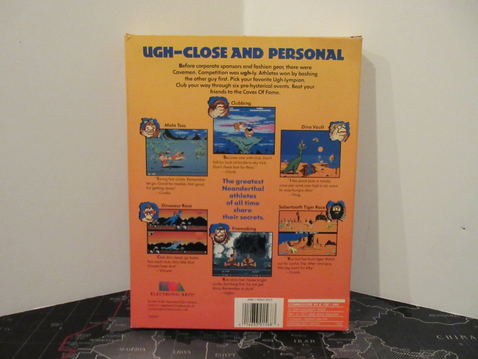 Vintage Commodore 64/128 CAVEMAN UGH-LYMPICS Game w/ Box & More RARE!