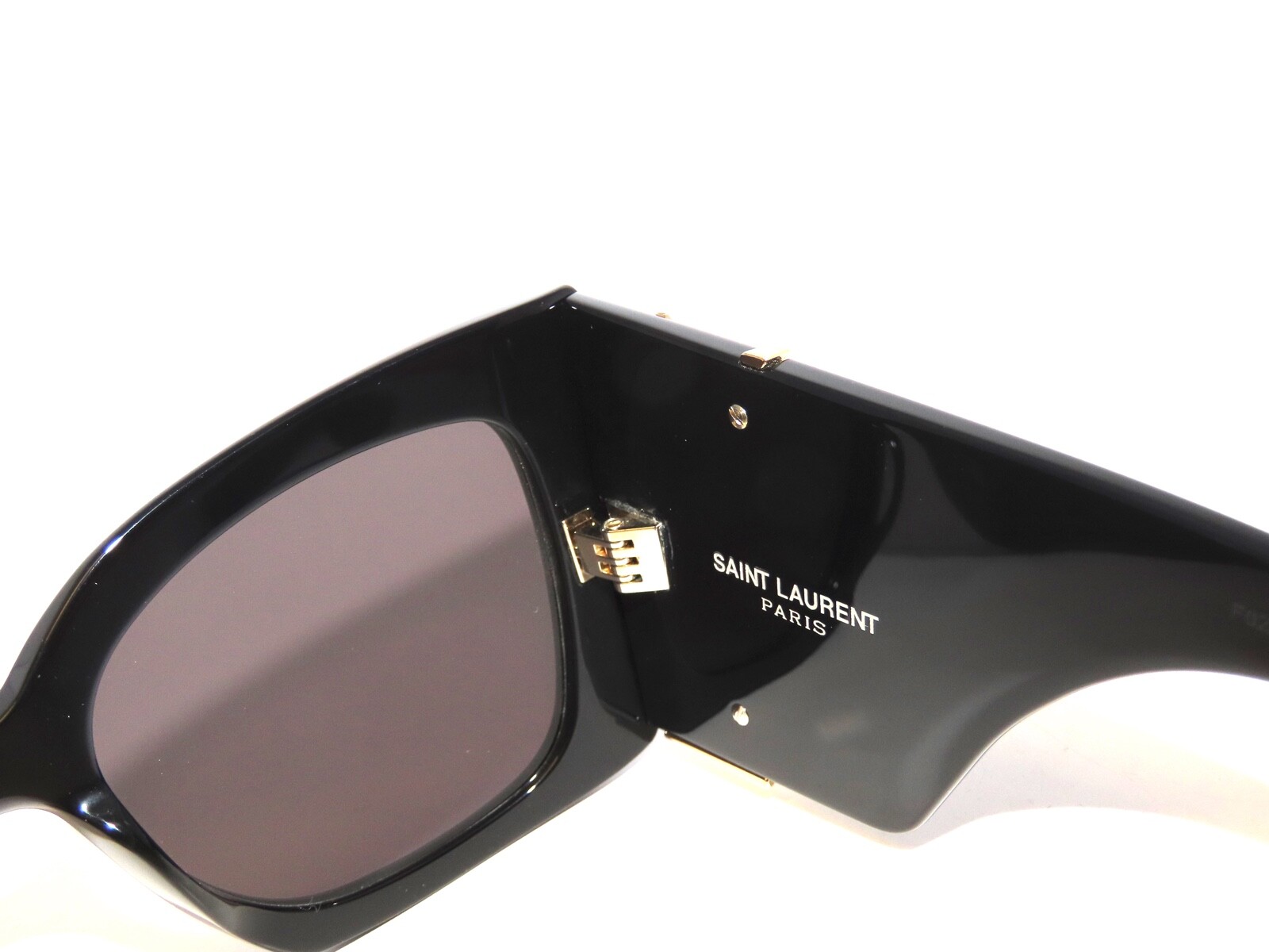 Pre-owned Saint Laurent Blaze Sl M119 119 001 Black Gray Sunglasses