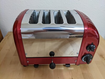 Dualit Classic 4 Slice NewGen Apple Candy Red Toaster - Hand Built in the UK