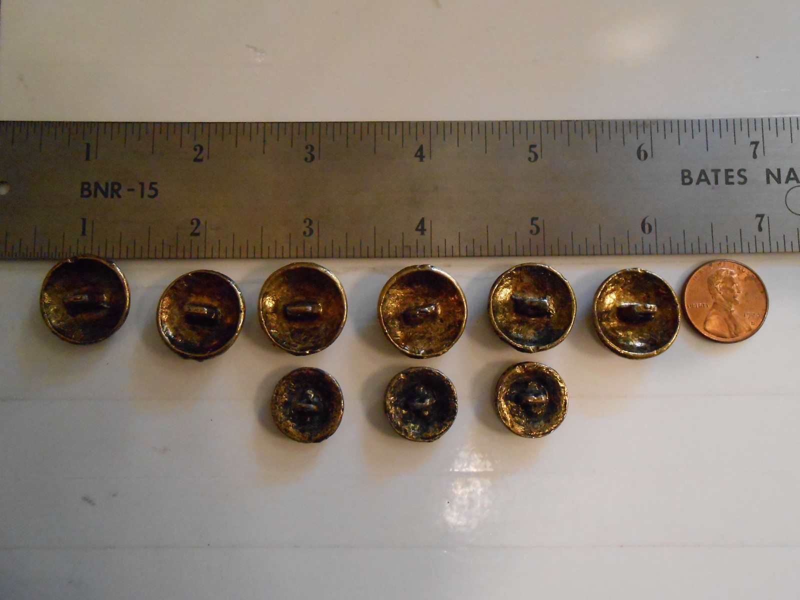 Domed Brass or Gold toned buttons! Heavy feel! (6 big & 3 small) Royal design!!!