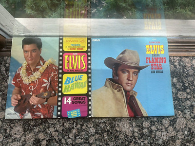 VTG Lot of 2 Elvis Presley Albums - Flaming Star & Blue Hawaii - 1960s VG+/VG+