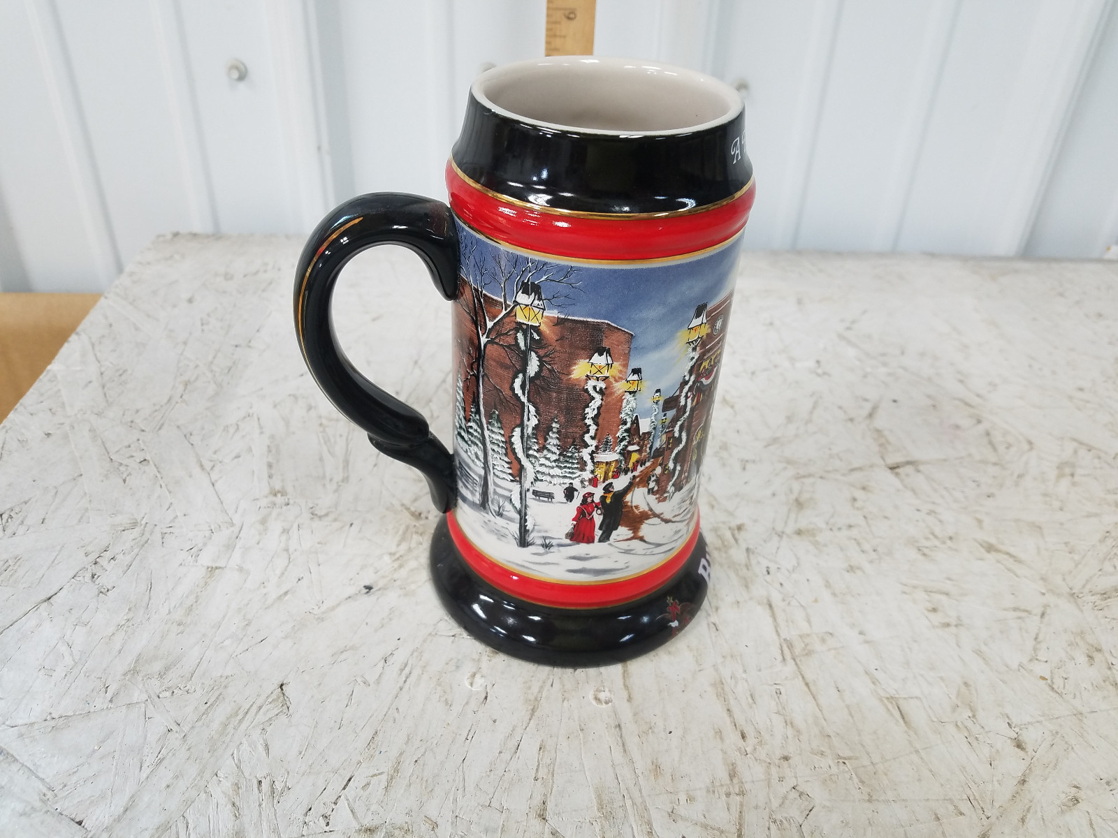 VINTAGE 1992 Budweiser Holiday Beer Stein Mug 