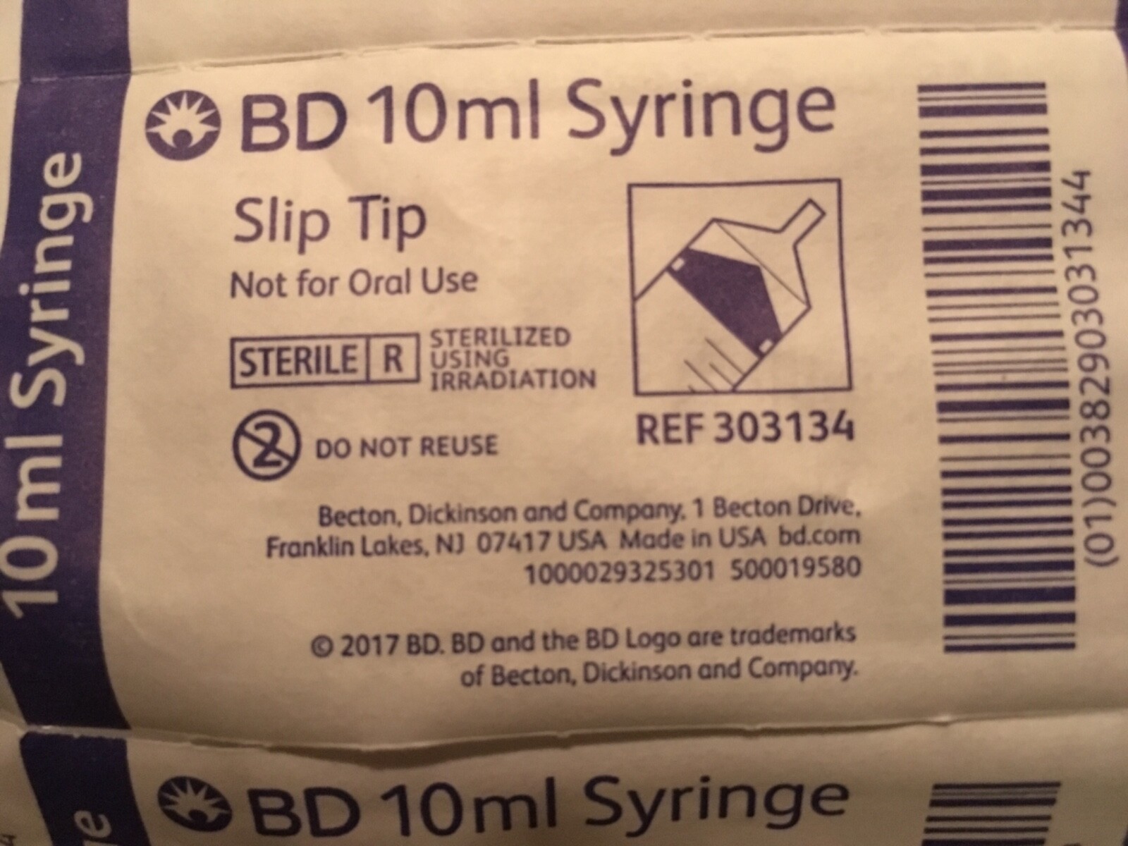 BD Syringe 10ml Slip Tip NEW/SEALED (28pcs)