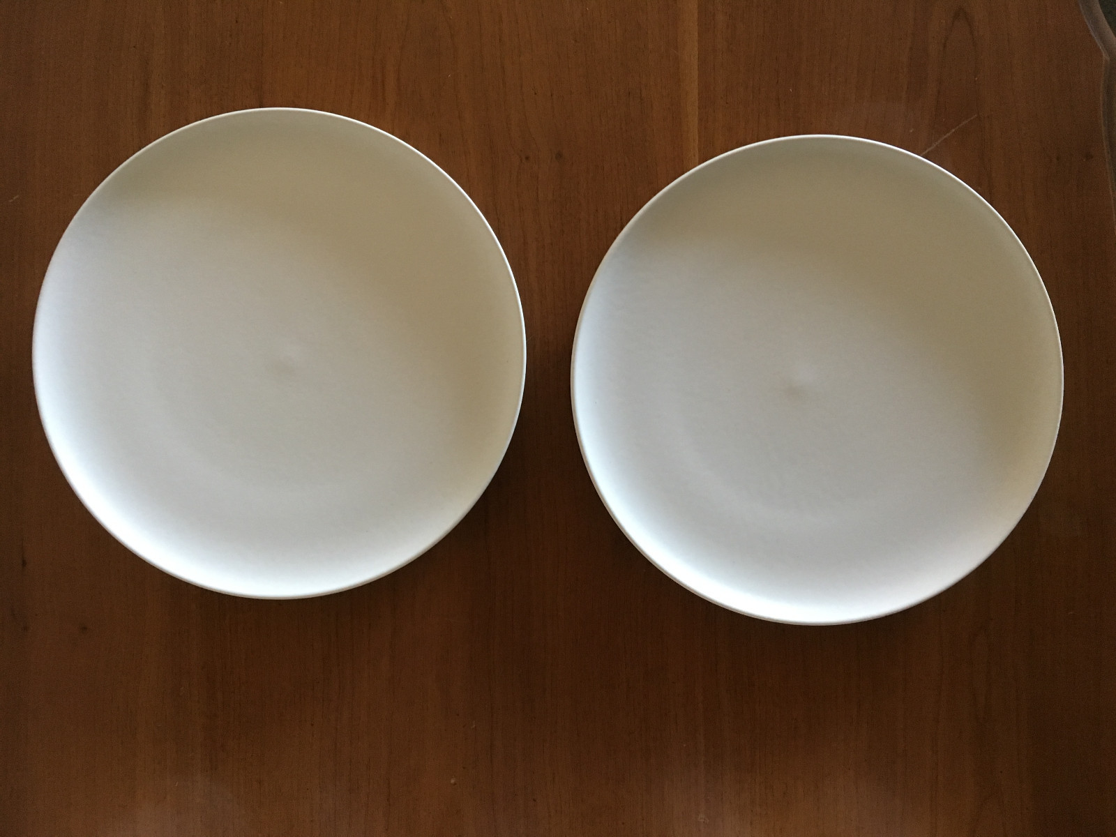 Two (2) Thierry Cheyrou Paris Plates Neiman Marcus White Satin Glaze Raynaud HTF
