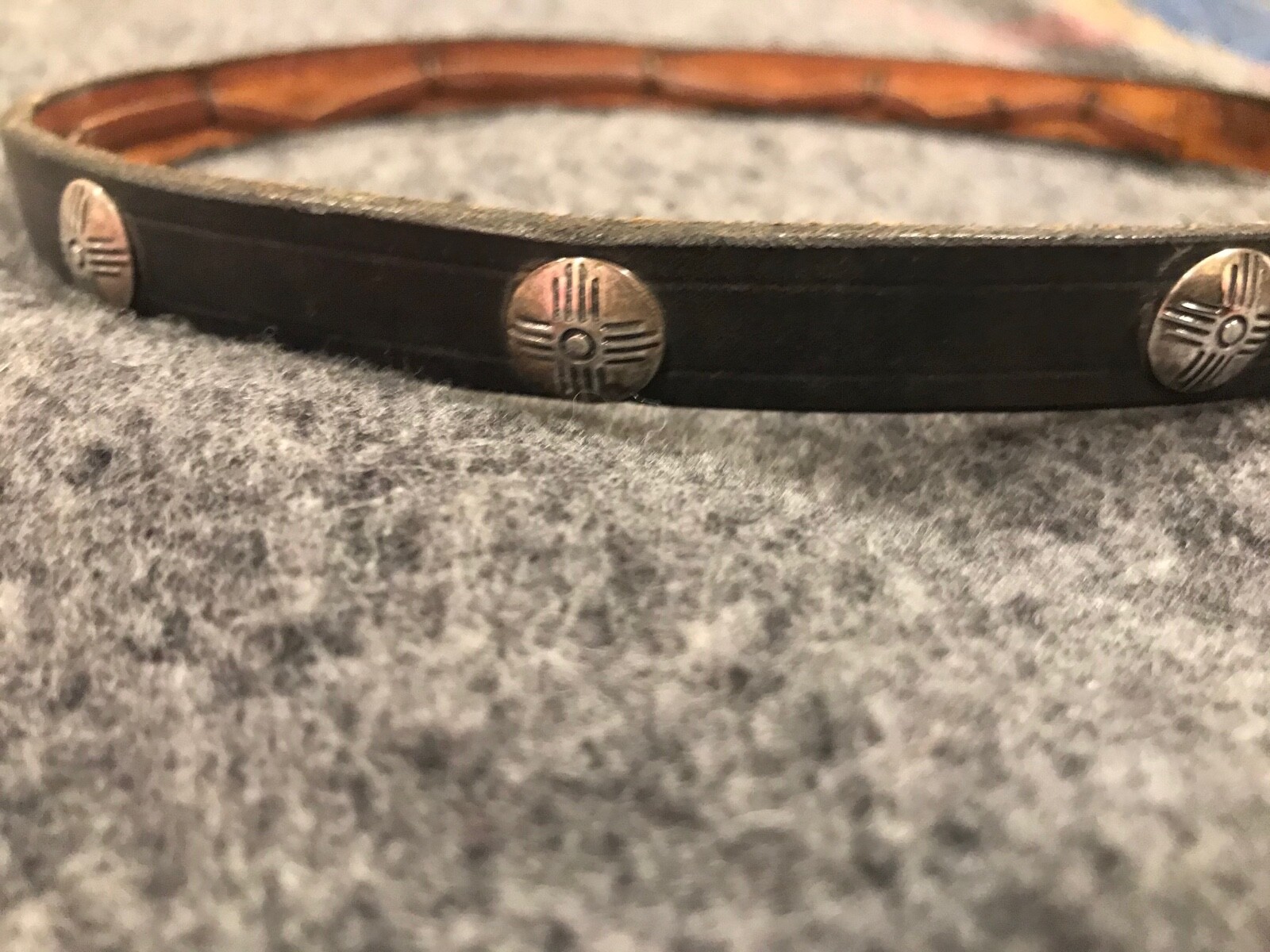 cowboy southwest zia symbol handmade leather and sterling silver hat