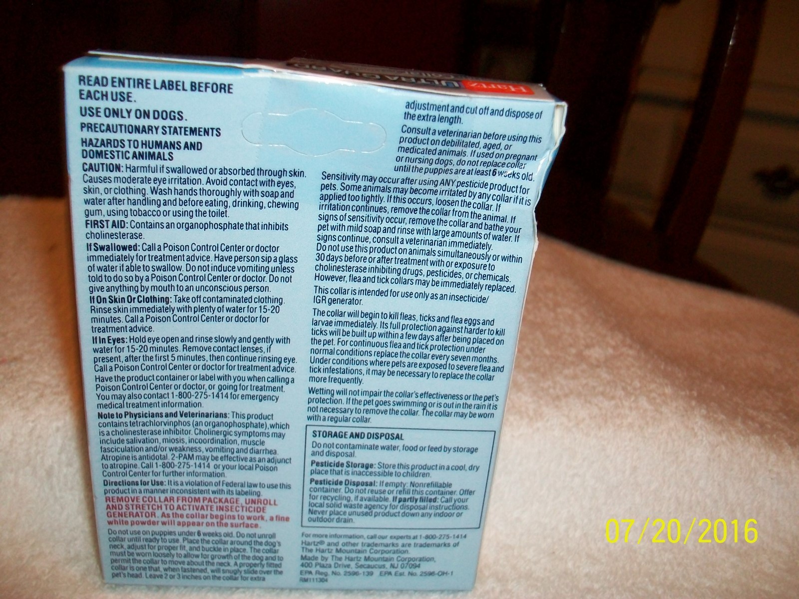 HARTZ ULTRA GUARD PLUS  FLEA & TICK WHITE  COLLAR FOR DOGS