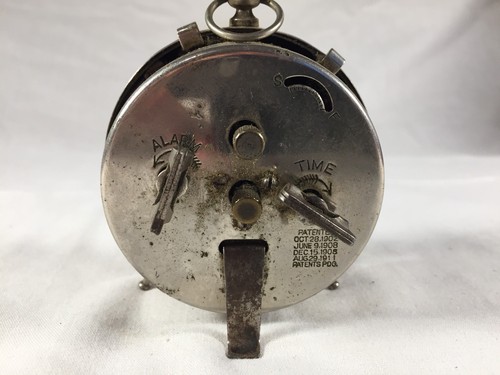 Antique Distressed Westclox Alarm Clock Metal Wind Up Vintage For Staging