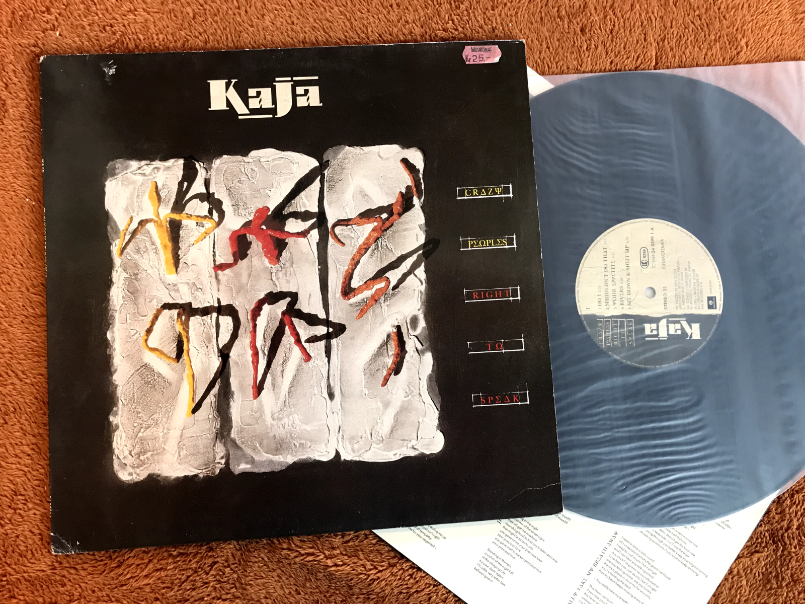 KAJA Crazy Peoples Right To Speak 1985 LP Synth Vinyl Record